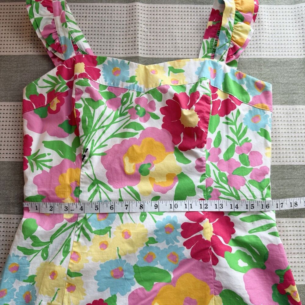 Lilly Pulitzer Floral Ants Dress Women’s 14 Ruffle Sleeve Sweetheart Colorful - Picture 8 of 13